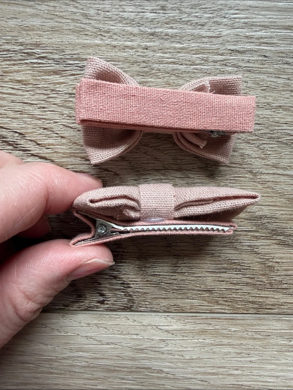 Kids Neutral Bow Hair Clips - Set of 8
